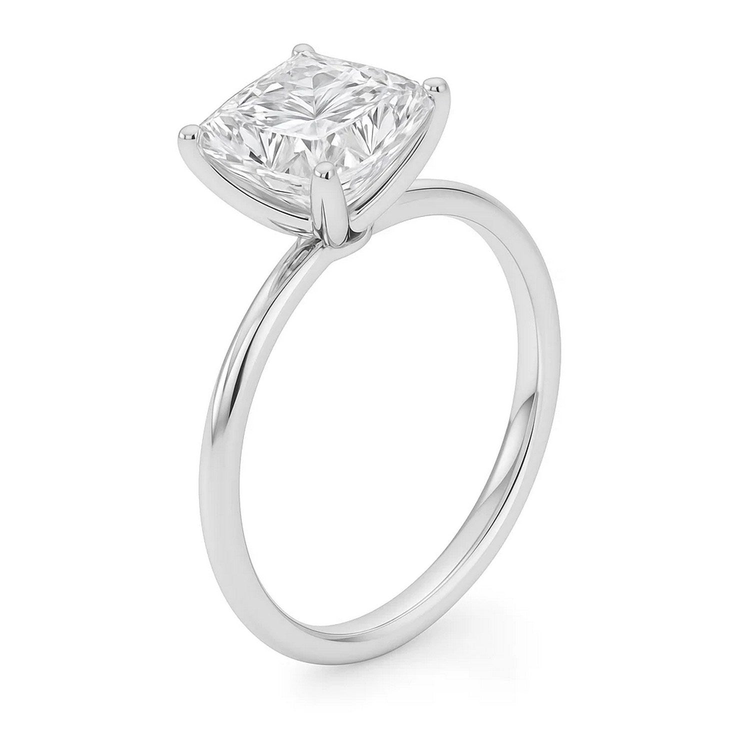 5 Carat Princess Lab Grown IGI G/VS1 Diamond Solitaire Ring in 14K White Gold