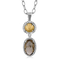 18K Yellow Gold and Sterling Silver Drop Pendant