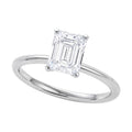 1 1/2 Carat Emerald Lab Grown IGI G/VS1 Diamond Solitaire Ring in 14K White Gold