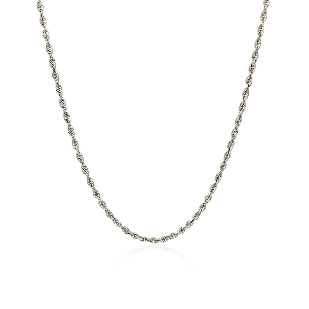 10k White Gold Solid Diamond Cut Rope Chain (1.60 mm) | BIJOLINA