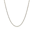 10k White Gold Solid Diamond Cut Rope Chain (1.60 mm) | BIJOLINA