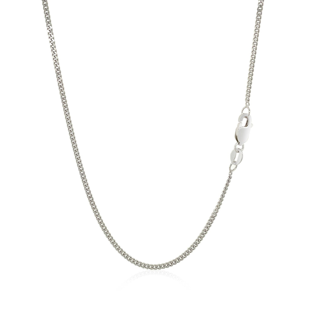 10k White Gold Gourmette Chain  (1.40 mm) - Side View | BIJOLINA