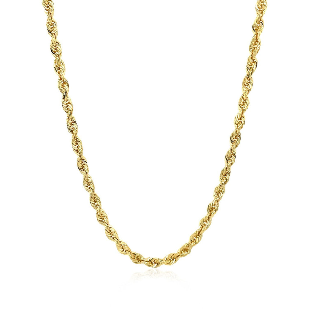 10k Yellow Gold Solid Diamond Cut Rope Chain (1.40 mm)