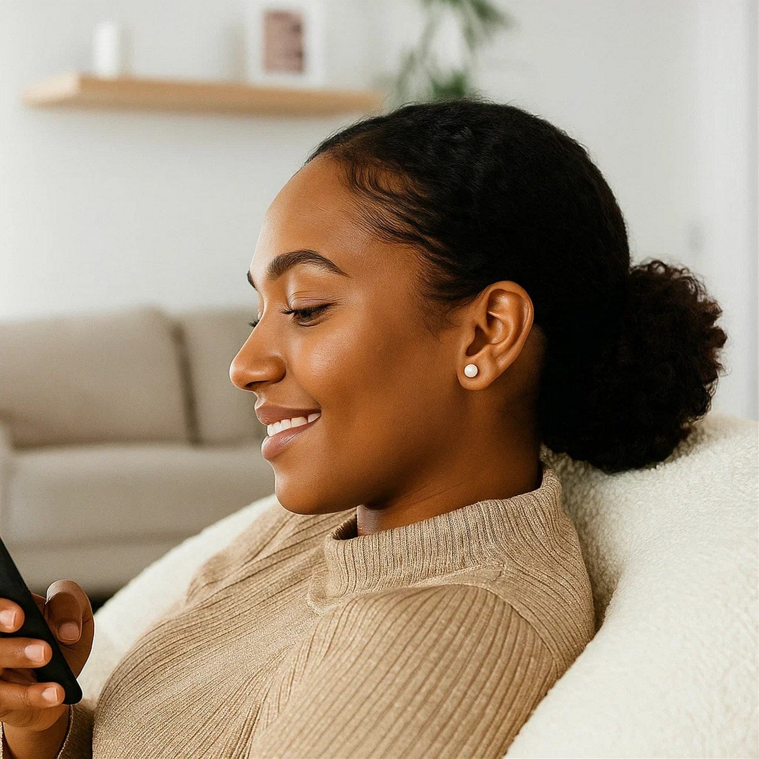 14k Yellow Gold Freshwater Cultured White Pearl Stud Earrings (6mm)