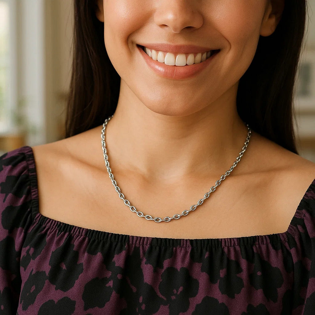 Sterling Silver Rhodium Plated Cable Chain (2.75 mm)