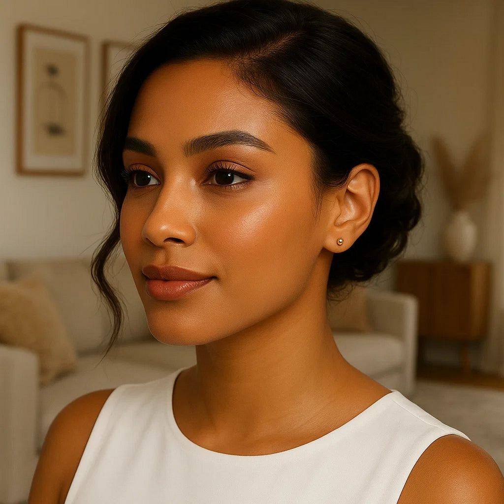 14k Yellow Gold Polished Round Stud Earrings(3mm)