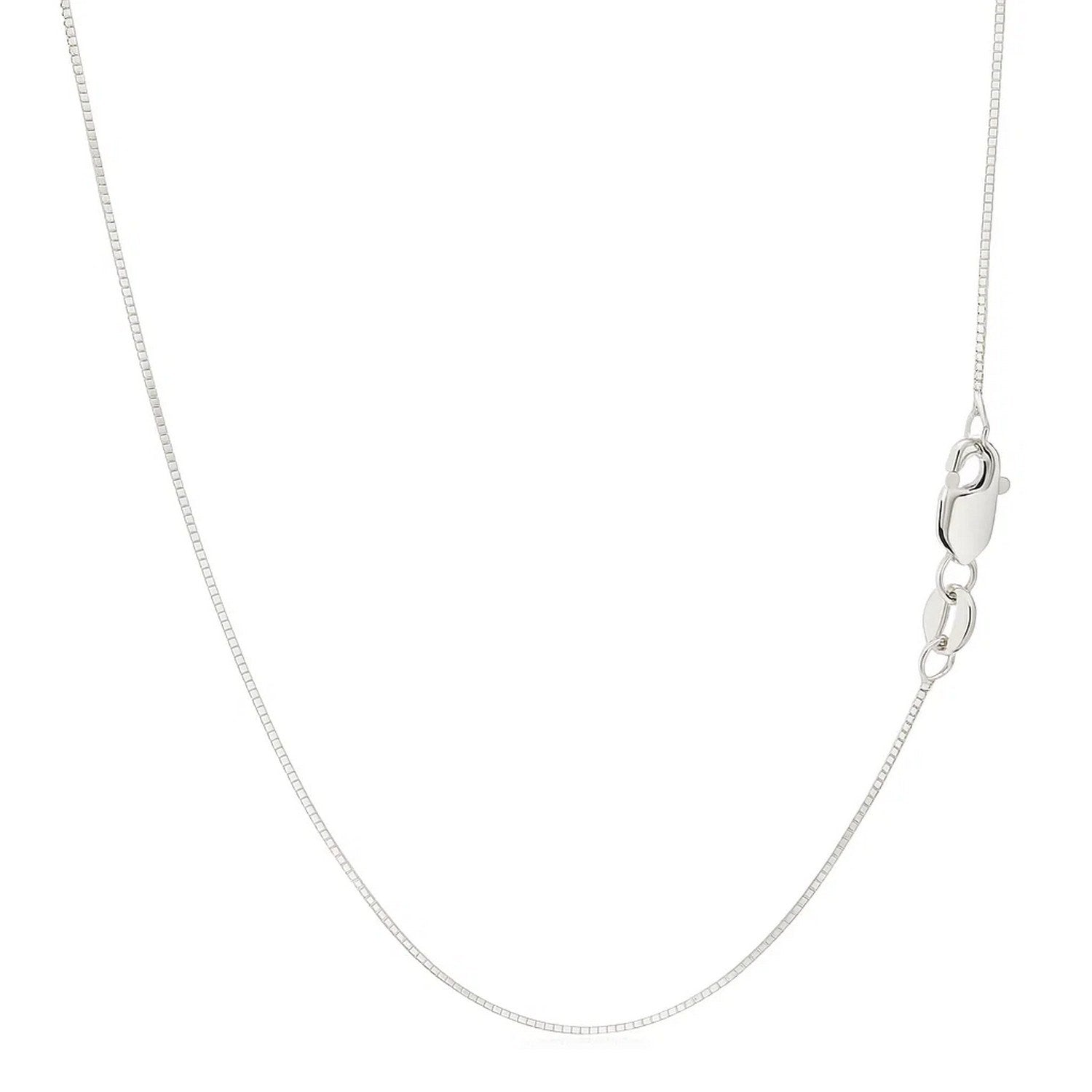 14k White Gold Classic Box Chain (0.60 mm)