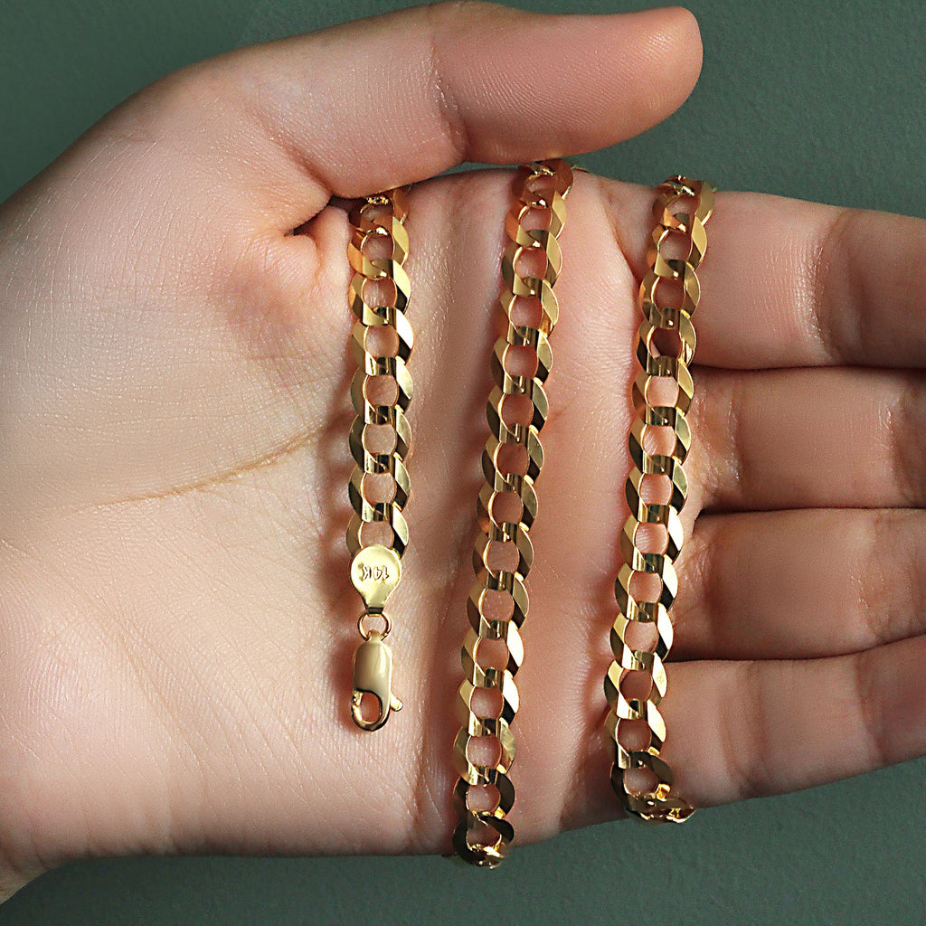 10k Yellow Gold Curb Chain (7.00 mm)