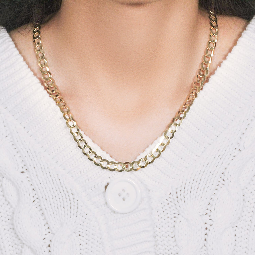 10k Yellow Gold Curb Chain (7.00 mm)