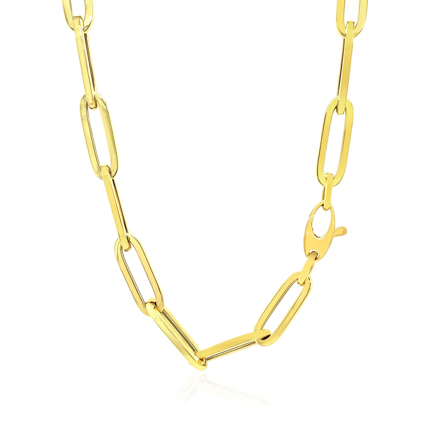 14K Yellow Gold Wide Paperclip Chain (6.1 mm)