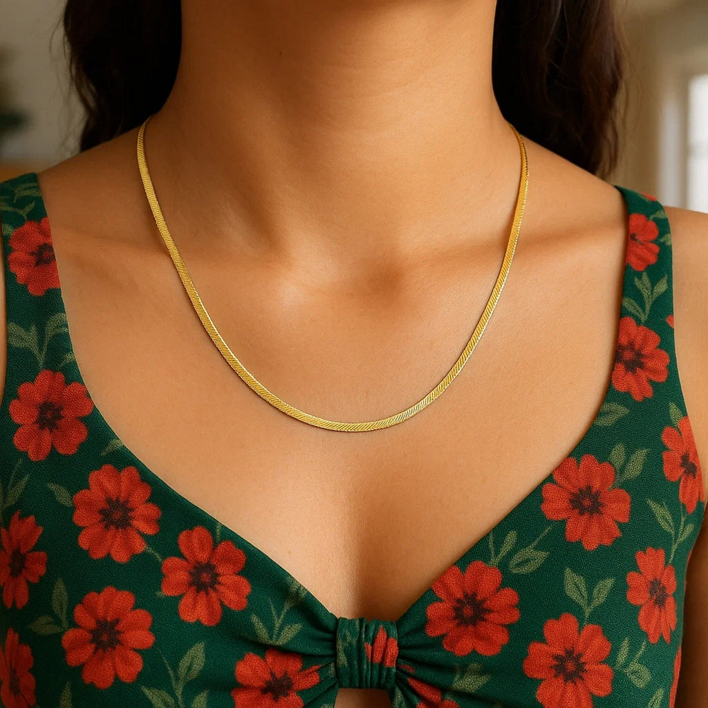 14k Yellow Gold Super Flex Herringbone Chain (2.80 mm)