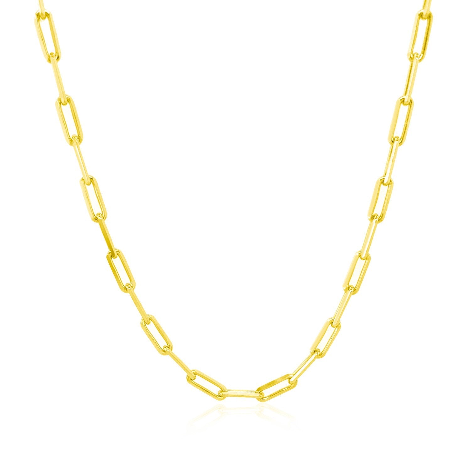 Sterling Silver Gold Plated Paperclip Chain (2.50 mm)