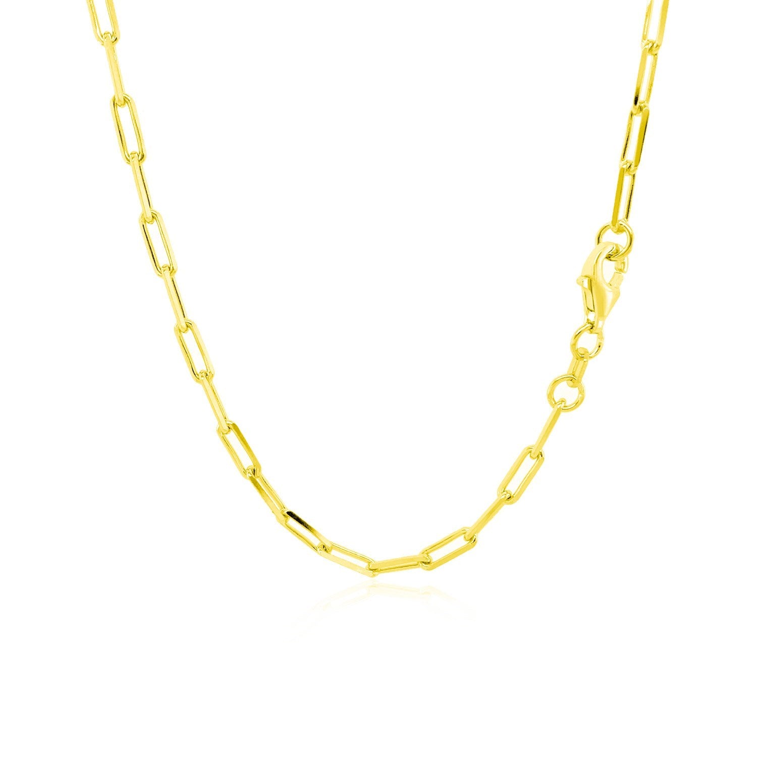 Sterling Silver Gold Plated Paperclip Chain (2.50 mm)