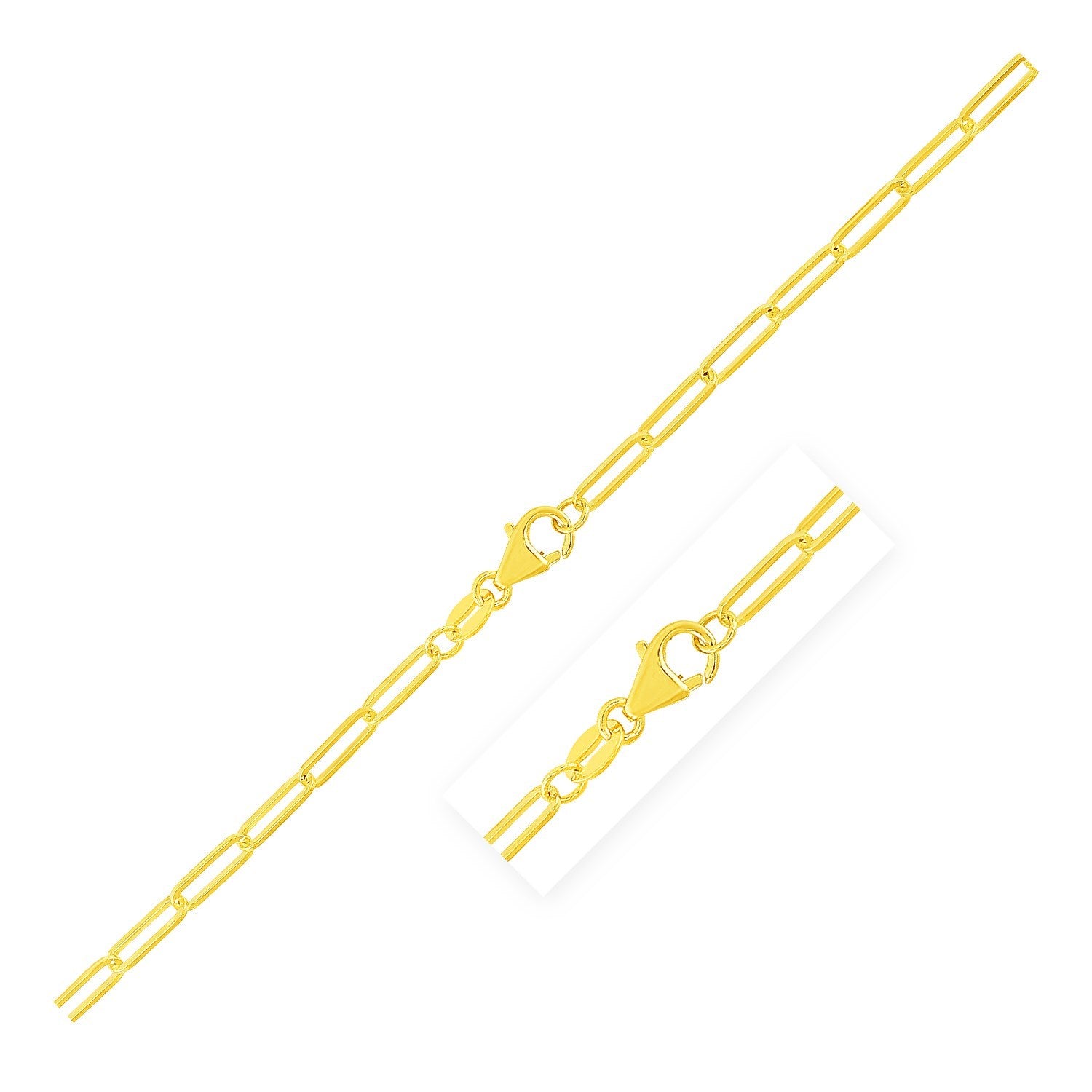 Sterling Silver Gold Plated Paperclip Chain (2.50 mm)