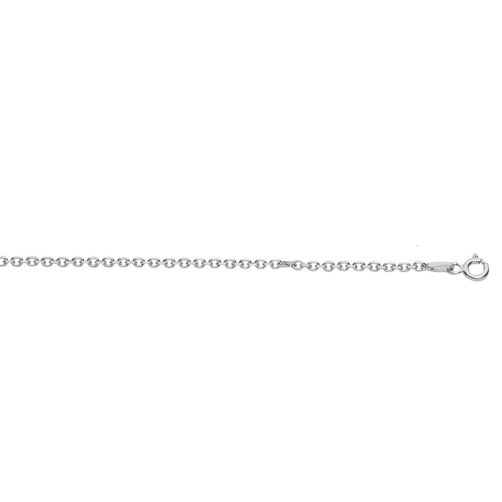 Sterling Silver Rhodium Plated Cable Chain (2.20 mm)