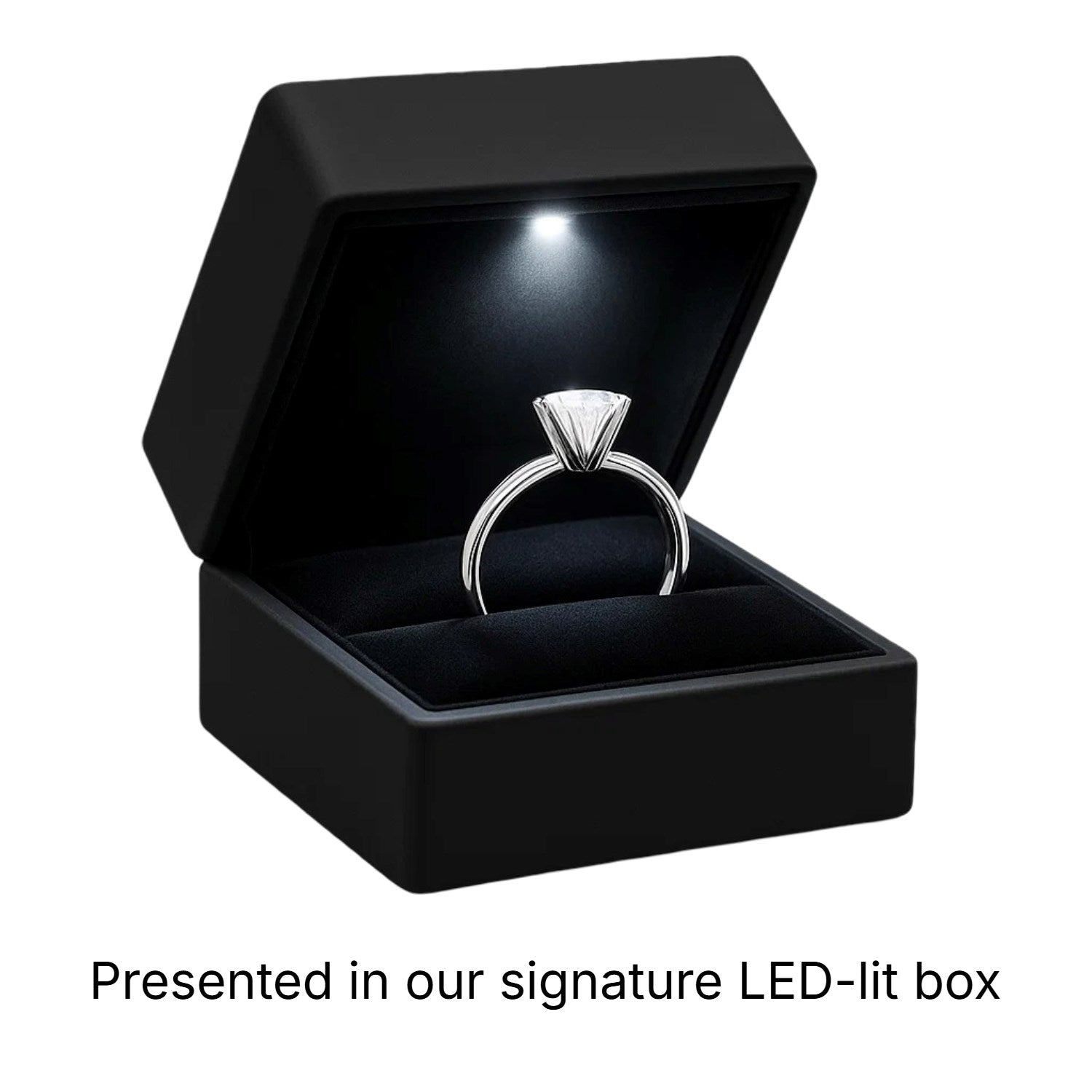 1 Carat Princess Lab Grown IGI G/VS1 Diamond Solitaire Ring in 14K White Gold - Close-Up | BIJOLINA