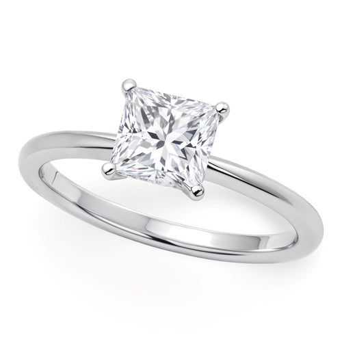 1 Carat Princess Lab Grown IGI G/VS1 Diamond Solitaire Ring in 14K White Gold | BIJOLINA