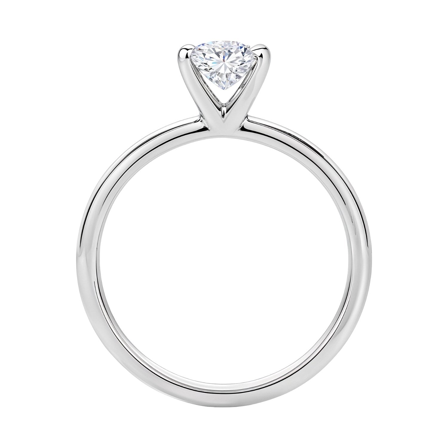 1 Carat Princess Lab Grown IGI G/VS1 Diamond Solitaire Ring in 14K White Gold - Angle View | BIJOLINA