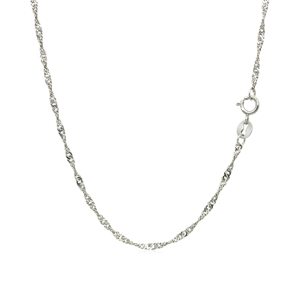10k White Gold Singapore Chain (1.50 mm) - Detail | BIJOLINA