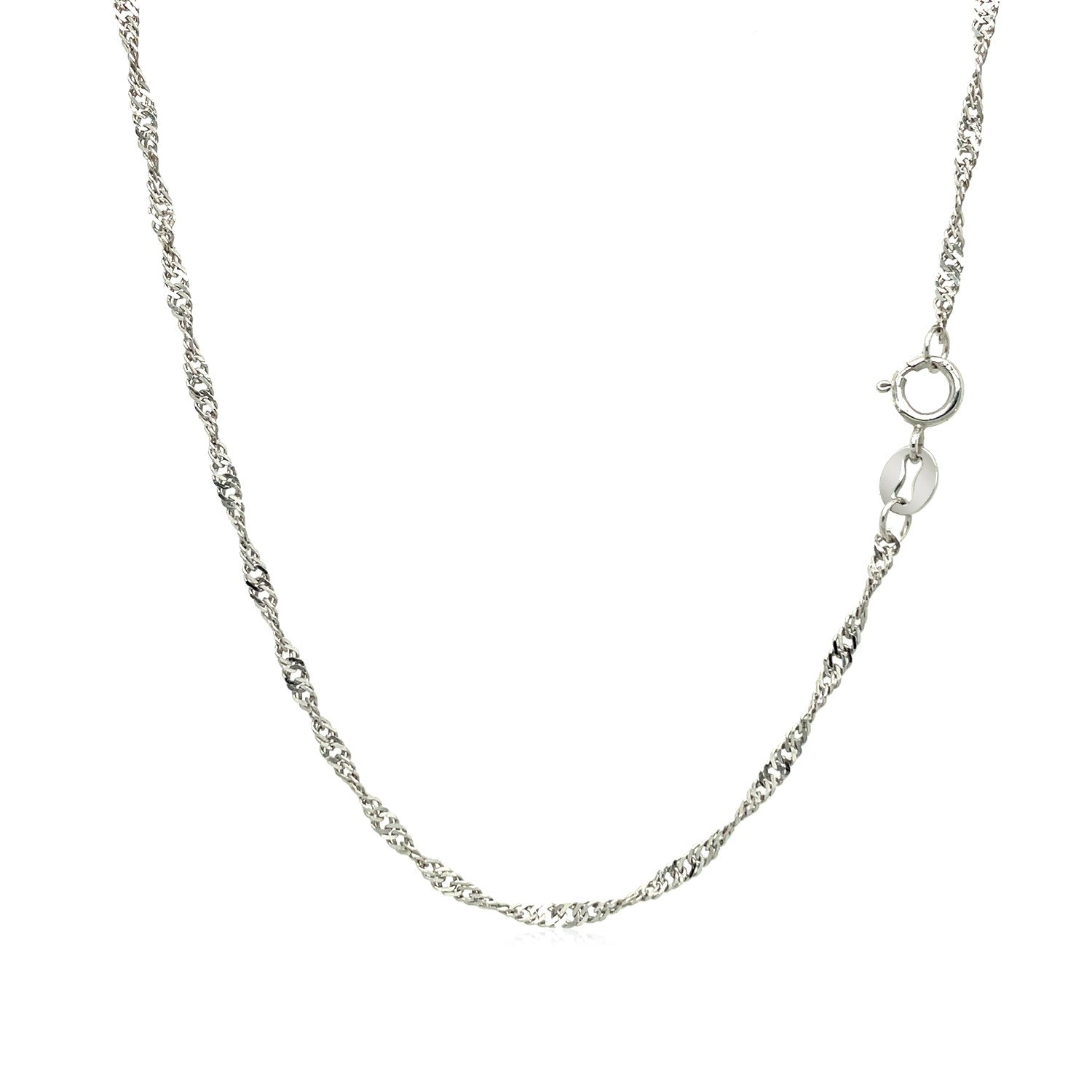 10k White Gold Singapore Chain (1.50 mm) - Detail | BIJOLINA