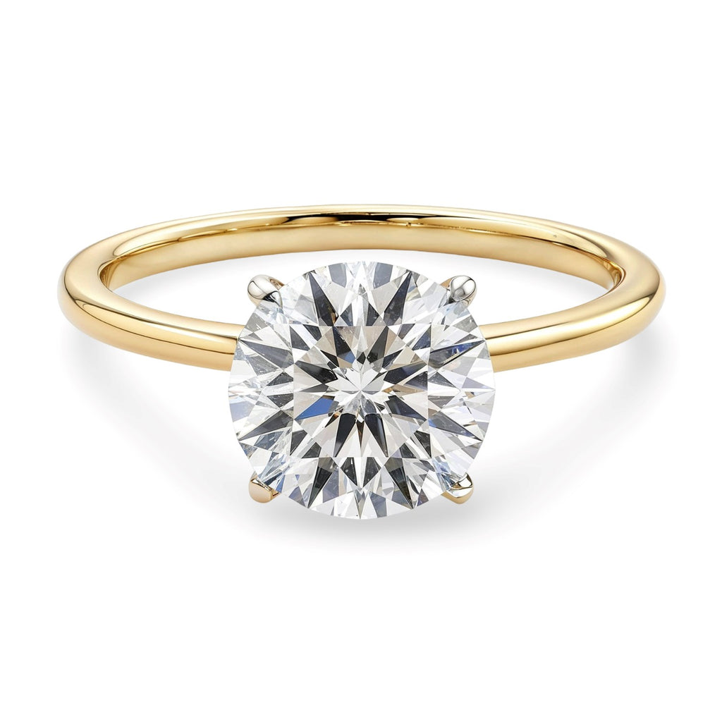 1 1/2 Carat Round Lab Grown IGI G/VS1 Diamond Solitaire Ring in 10K Yellow Gold - Detail | BIJOLINA