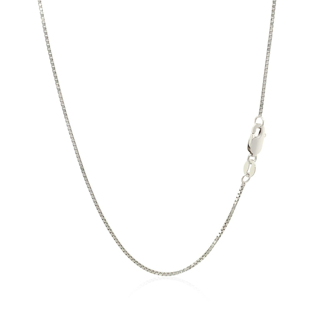 10k White Gold Classic Box Chain (0.78 mm) - Detail | BIJOLINA