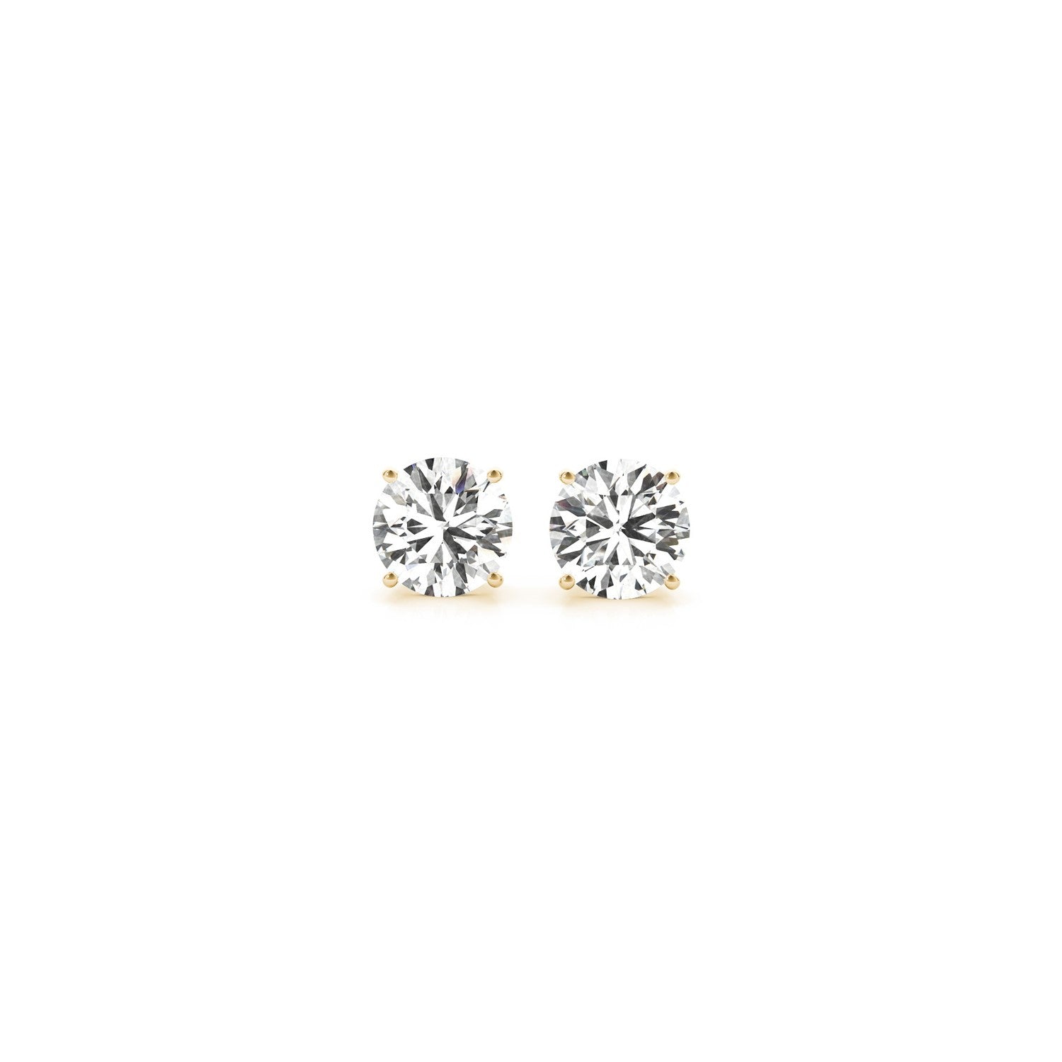 1 cttw Certified IGI Lab Grown Round Diamond Earrings 14k Yellow Gold (G/VS2) | BIJOLINA