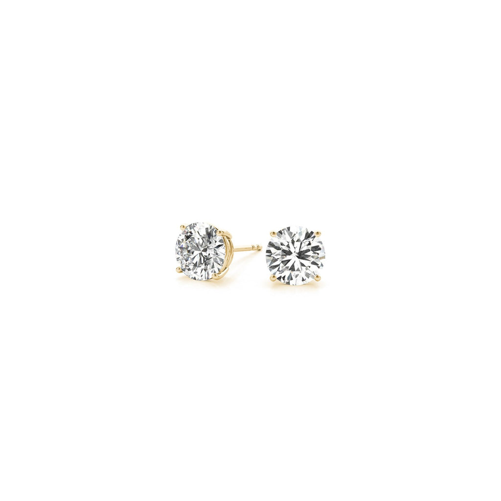 1 cttw Certified IGI Lab Grown Round Diamond Earrings 14k Yellow Gold (G/VS2) - Detail | BIJOLINA