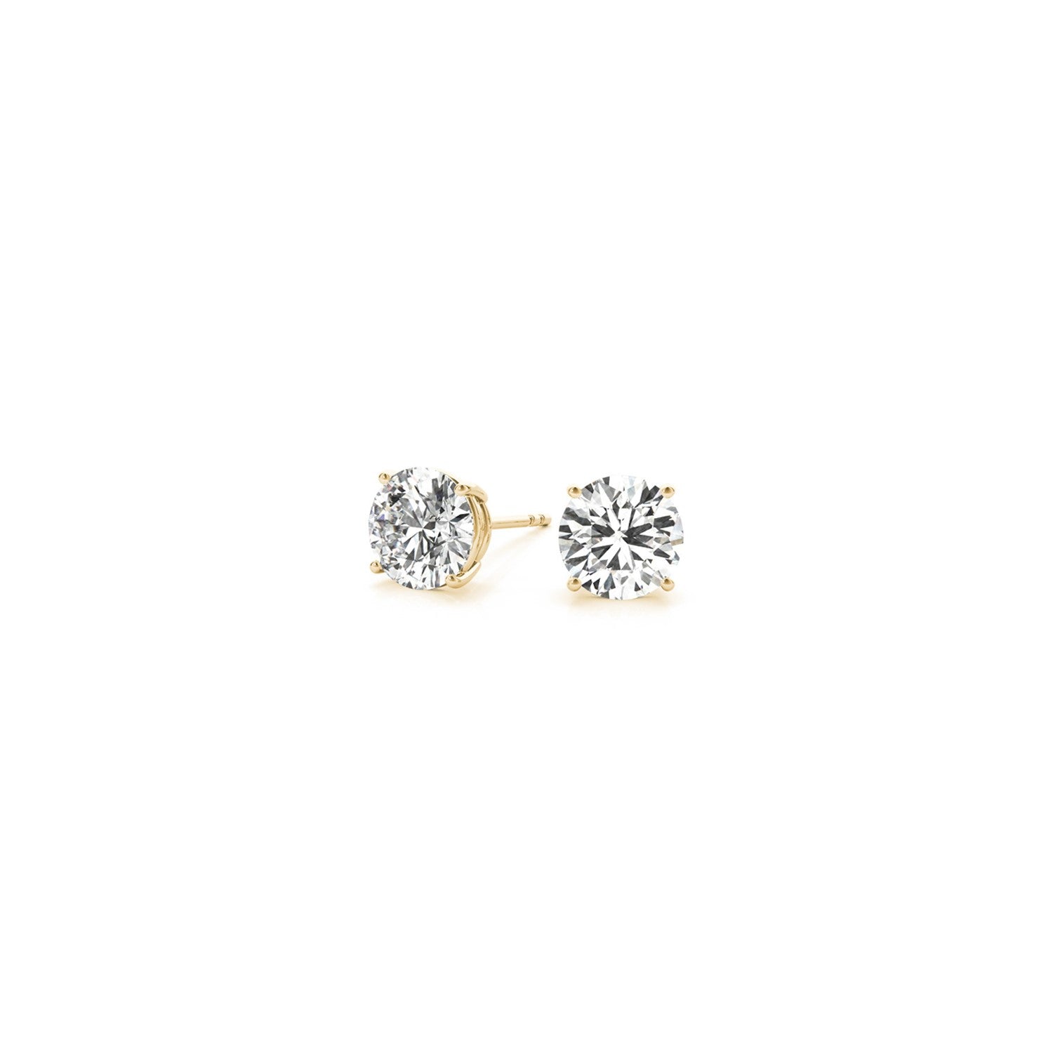 1 cttw Certified IGI Lab Grown Round Diamond Earrings 14k Yellow Gold (G/VS2) - Detail | BIJOLINA