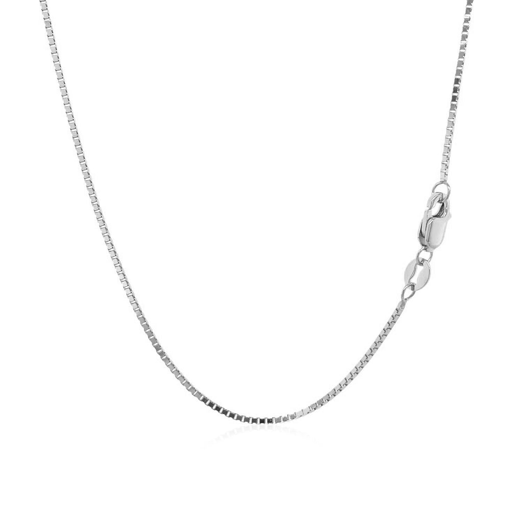 10k White Gold Classic Box Chain (0.94 mm) - Detail | BIJOLINA