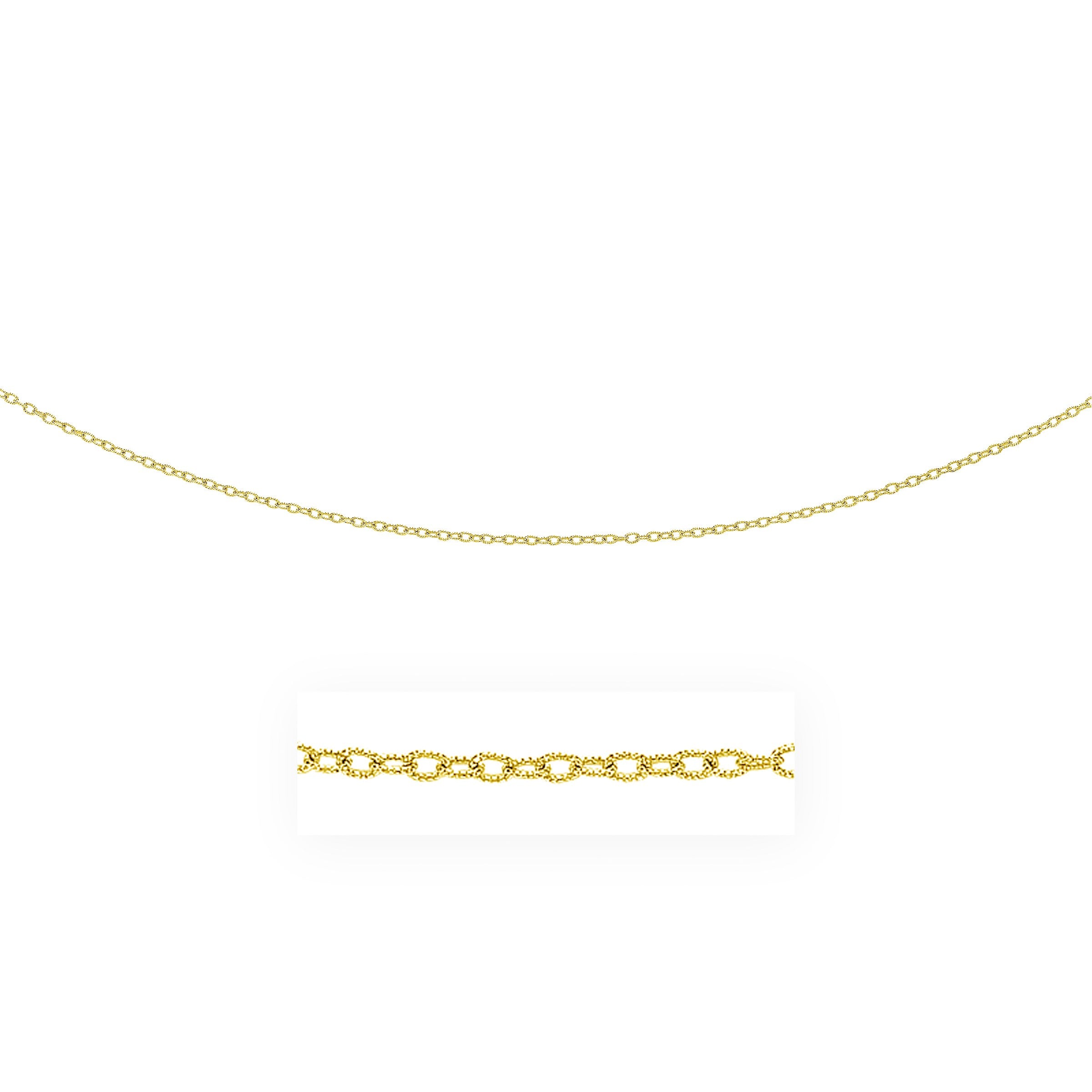 14k Yellow Gold Pendant Chain with Textured Links (2.50 mm)