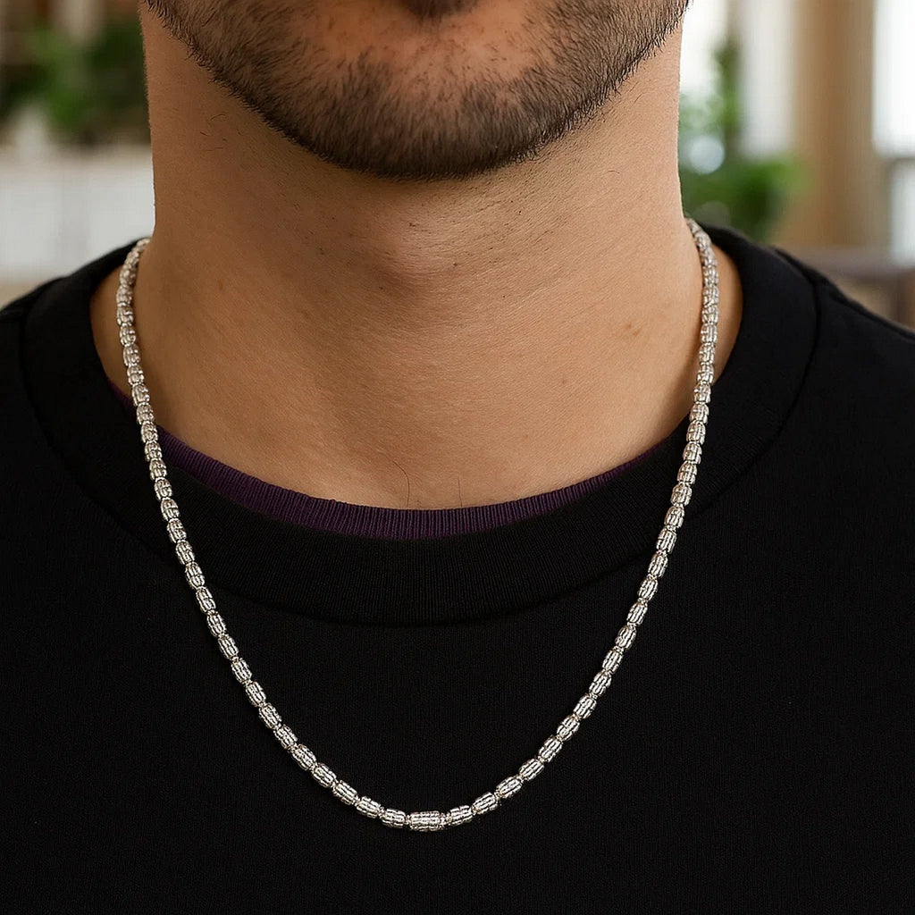Ice Barrel Chain in 14k White Gold (3.14 mm)