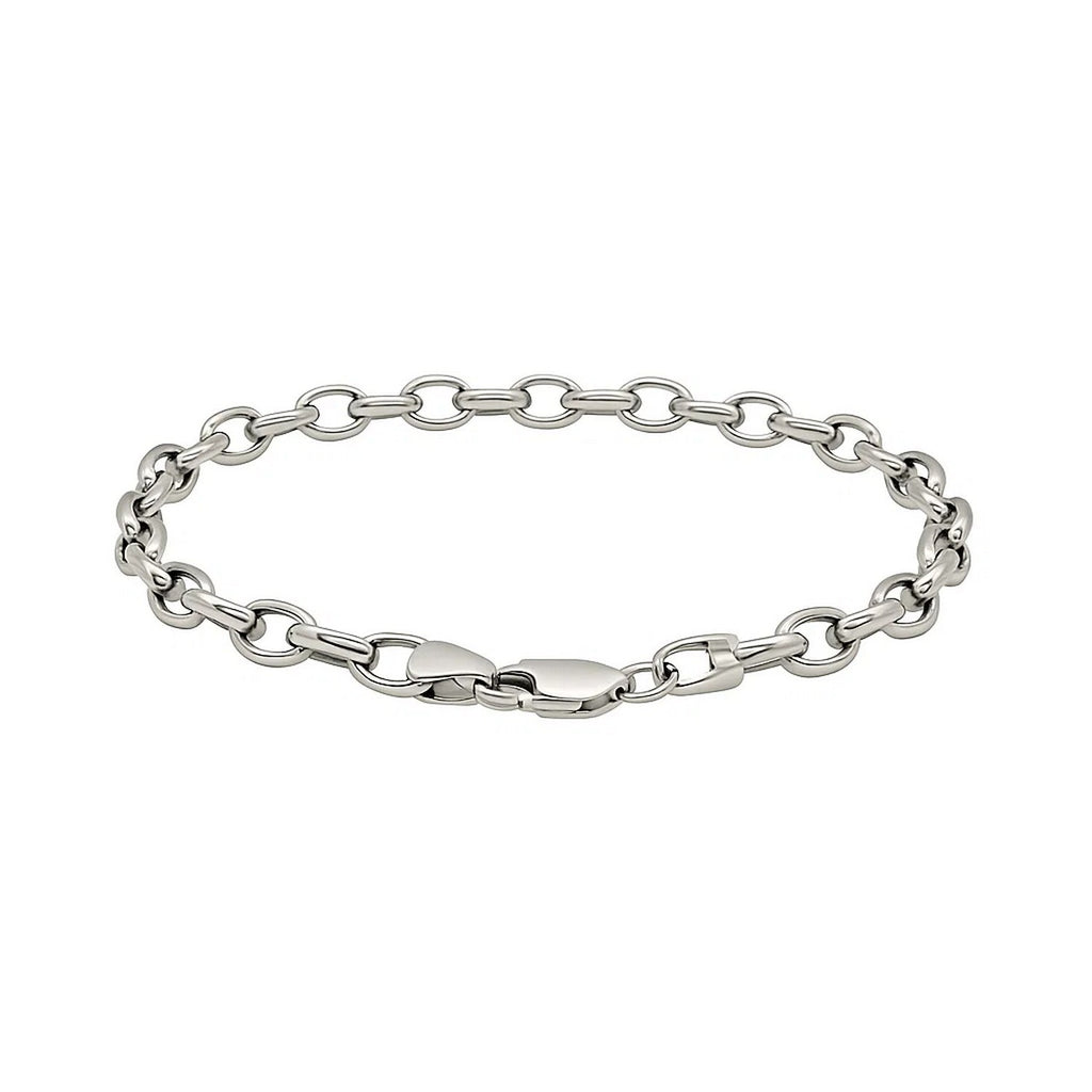 14k White Gold Oval Rolo Bracelet  (4.60 mm) | BIJOLINA