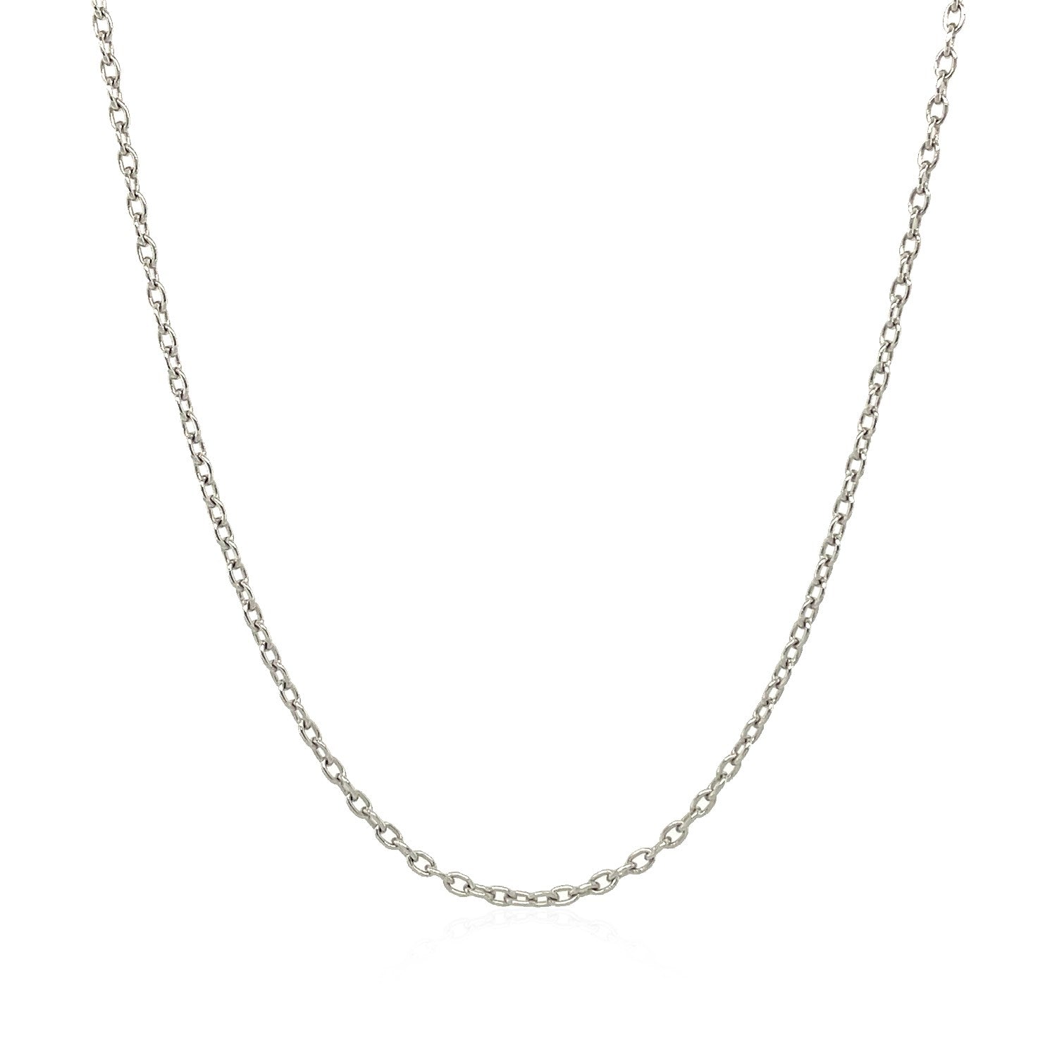 14k White Gold Oval Cable Link Chain (1.50 mm)