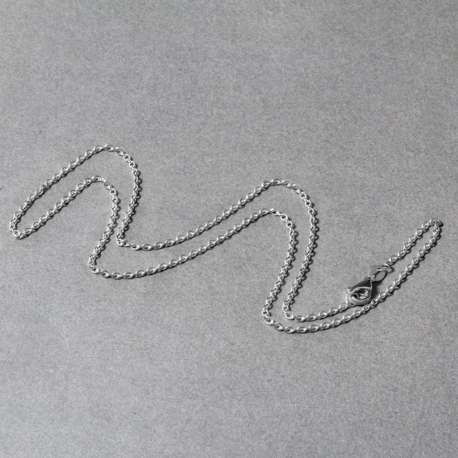 14k White Gold Oval Cable Link Chain (1.50 mm)