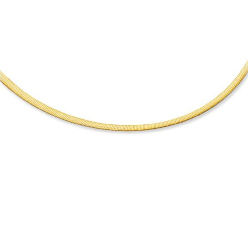 3.0 mm 14k Two Tone Gold Reversible Omega Necklace