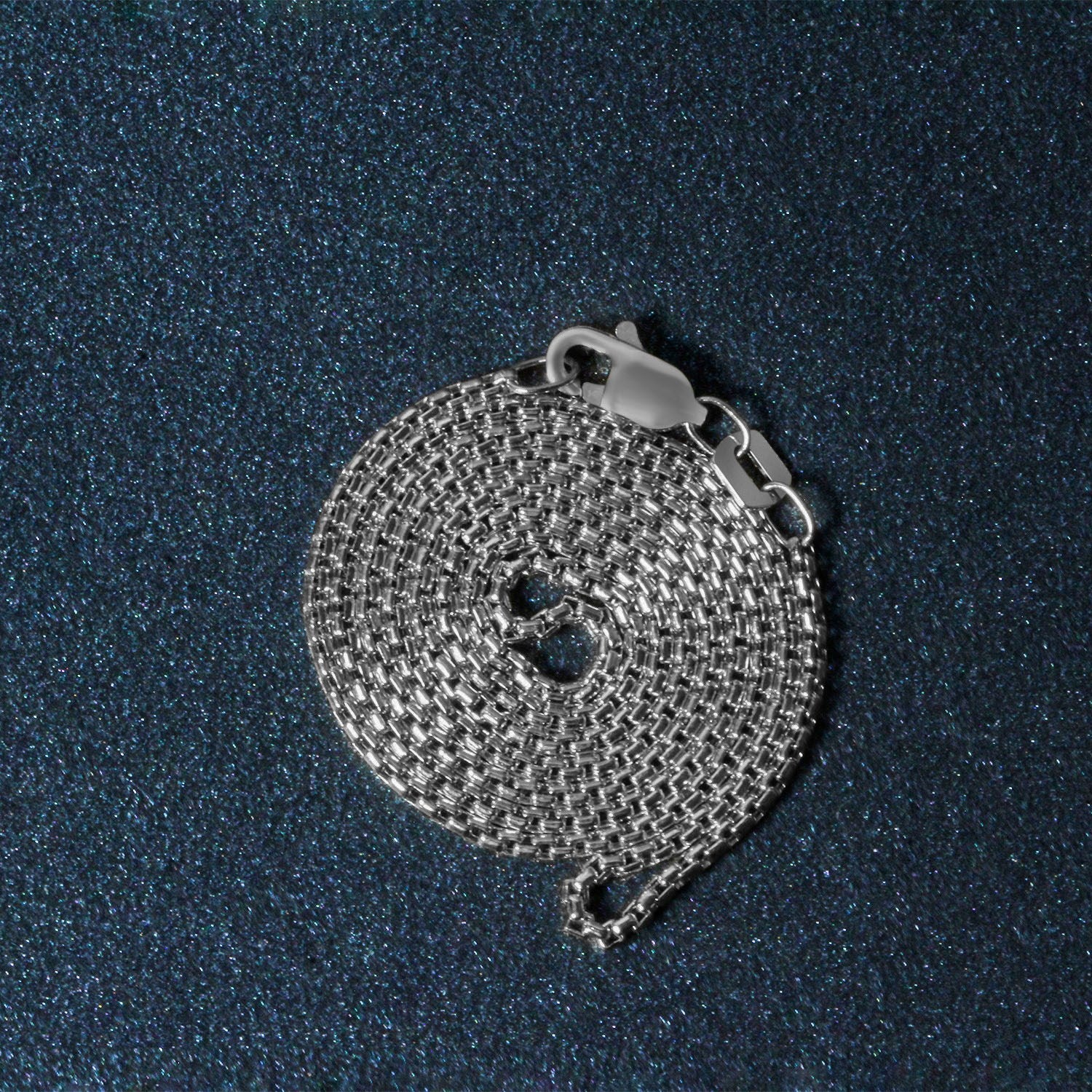 14k White Gold Round Box Chain (1.3 mm)