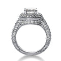 14k White gold Vintage Halo Diamond Semi-Mount | BIJOLINA