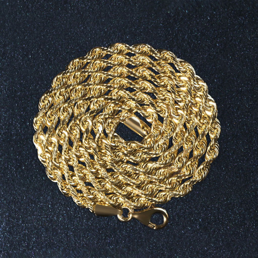10k Yellow Gold Solid Diamond Cut Rope Chain (3.00 mm)