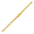 14k Yellow Gold Solid Figaro Bracelet (2.80 mm) | BIJOLINA