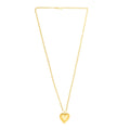 Sterling Silver Gold Plated Large Puffed Heart Long Necklace - .925 Sterling Silver | BIJOLINA