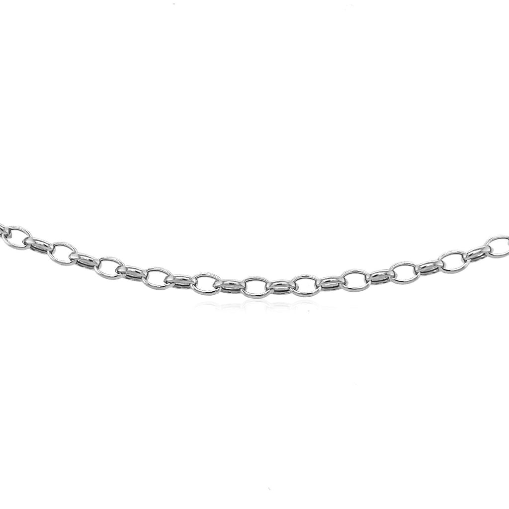 14k White Gold Oval Rolo Bracelet  (3.20 mm) | BIJOLINA