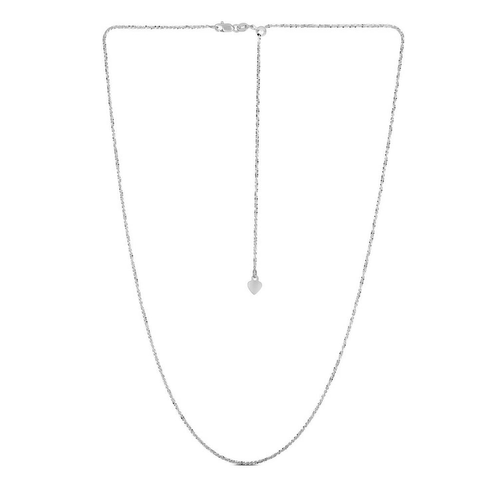 14k White Gold Adjustable Sparkle Chain (1.20 mm) | BIJOLINA