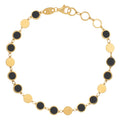 Black Onyx Gem Alternating Bracelet in 14K Yellow Gold (5.00 mm) | BIJOLINA