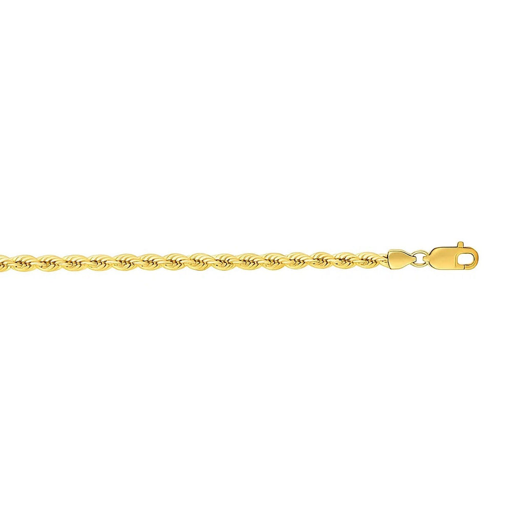 14k Yellow Gold Solid Rope Bracelet (3.00 mm) | BIJOLINA