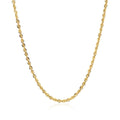 10K Yellow Gold Hollow Diamond Cut Rope Chain (2.00 mm) | BIJOLINA