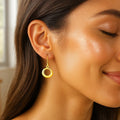 14k Yellow Gold Open Circle Dangle Earrings | BIJOLINA