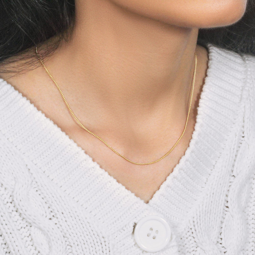 10k Yellow Gold Wheat Chain 1.0mm (1.00 mm) - Close-Up | BIJOLINA