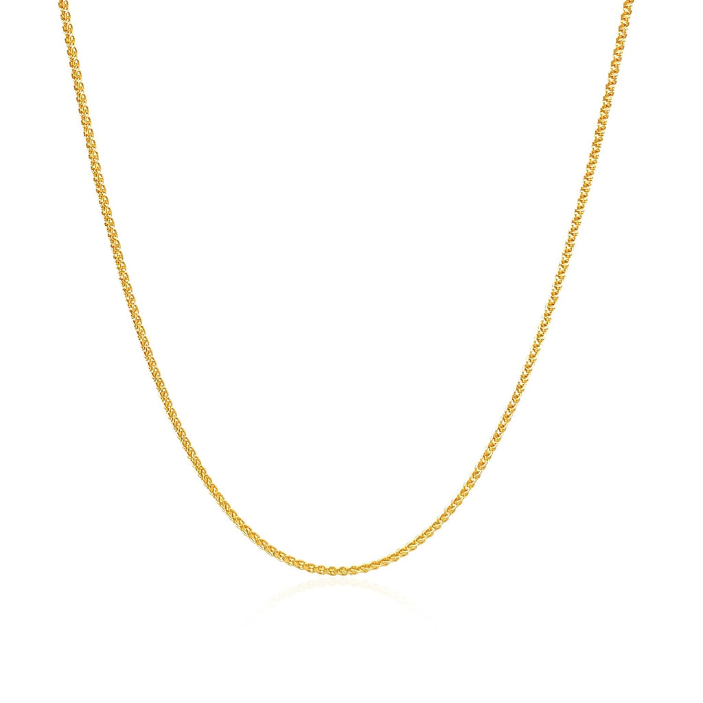 10k Yellow Gold Wheat Chain 1.0mm (1.00 mm) | BIJOLINA