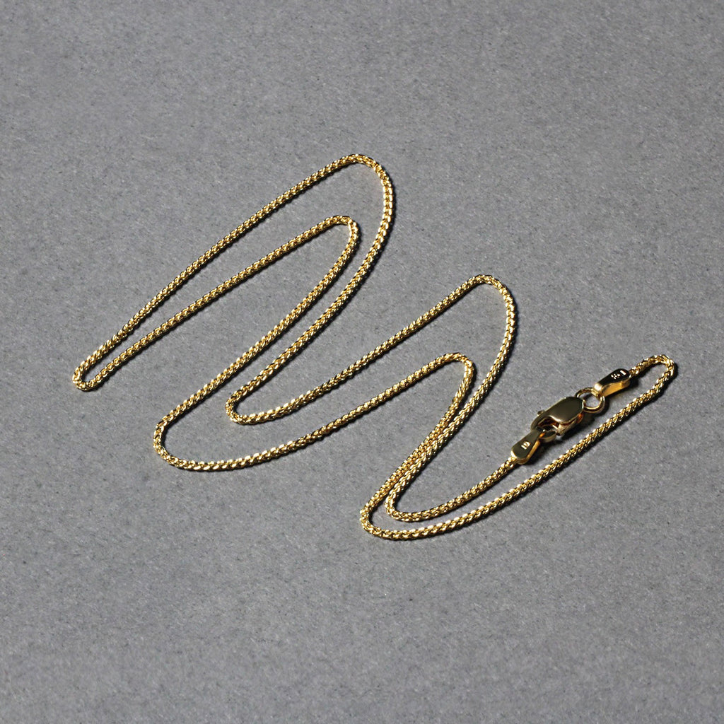 10k Yellow Gold Wheat Chain 1.0mm (1.00 mm) - Angle View | BIJOLINA